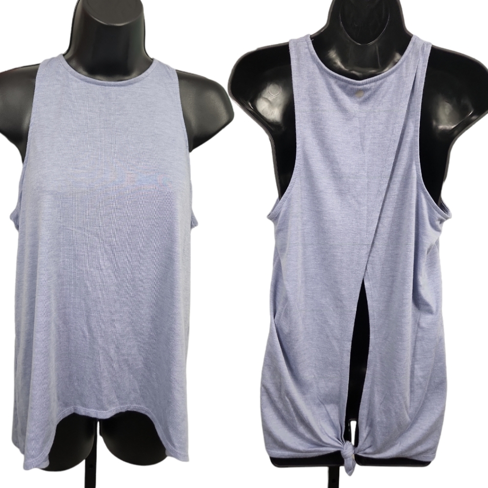 Yogalicious Lavender Heather Open Back Tie Tank - Picture 3 of 10